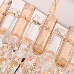 Luminária pendente de cristal moderna oval para teto