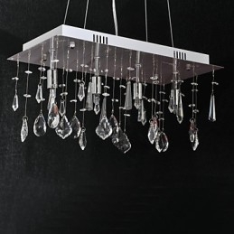 Lustre de cristal cromado clássico tradicional em metal