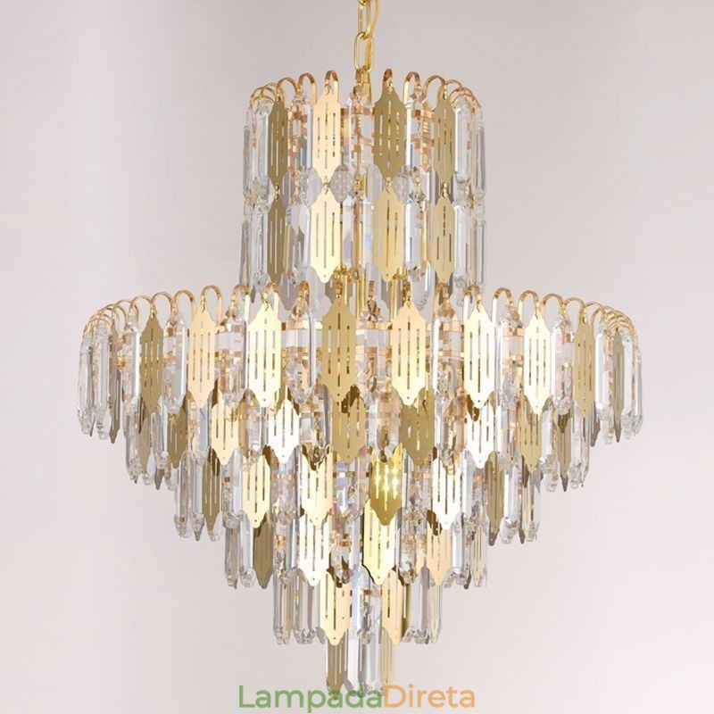 Luminária pendente de cristal moderna Luminária de teto contemporânea