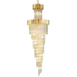 Luminária pendente europeia de cristal para escada, hall de entrada