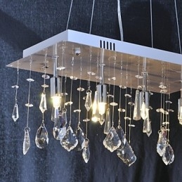Lustre de cristal cromado clássico tradicional em metal