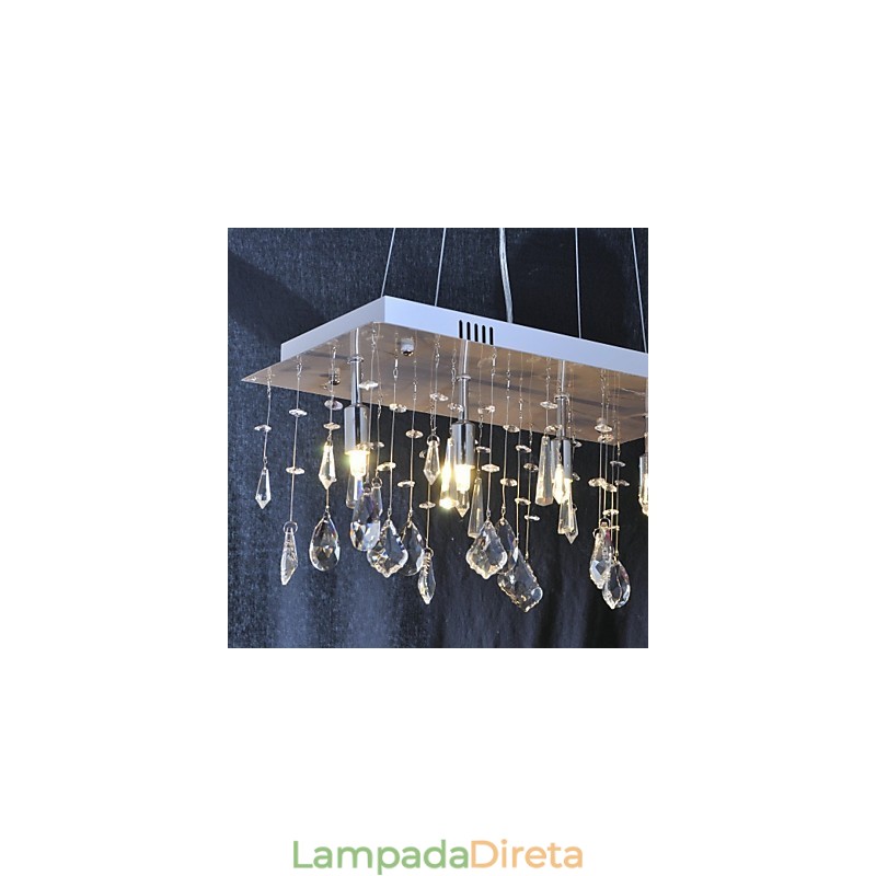 Lustre de cristal cromado clássico tradicional em metal