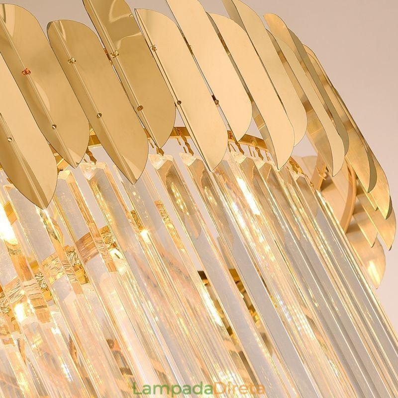 Luminária pendente europeia de cristal para escada, hall de entrada