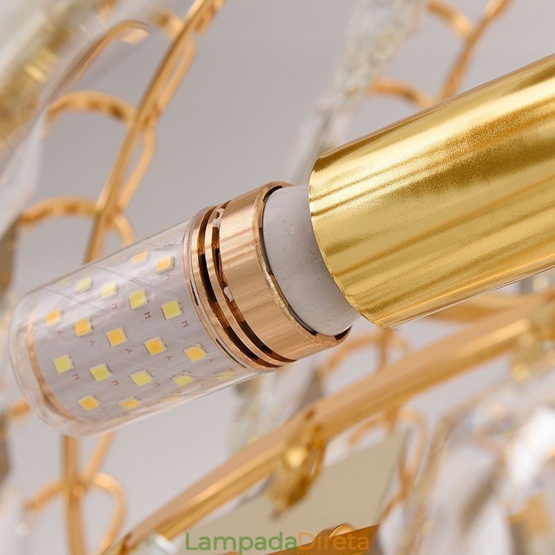 Luminária pendente europeia de cristal para escada, hall de entrada