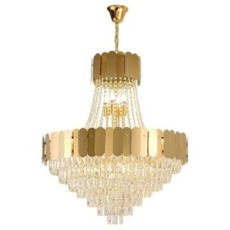 Luminária de teto pendente moderna de cristal dourado K9