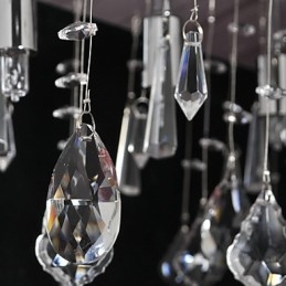 Lustre de cristal cromado clássico tradicional em metal