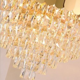 Luminária de teto pendente moderna de cristal dourado K9
