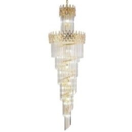 Escadas de luz pendente de teto alto de cristal europeu