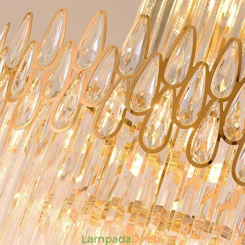 Escadas de luz pendente de teto alto de cristal europeu