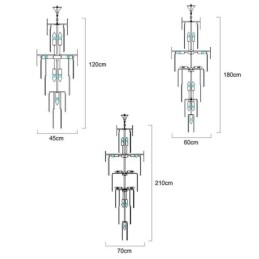 Escadas modernas e espetaculares de luz pendente de teto alto