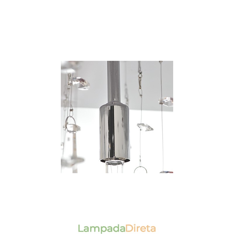 Lustre de cristal cromado clássico tradicional em metal