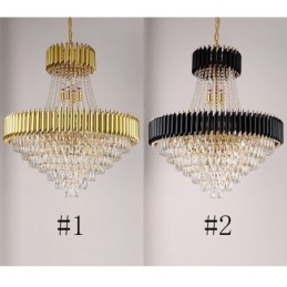 Luminária pendente de cristal moderna, luminária de teto redonda, luzes suspensas