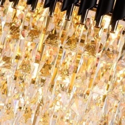 Luminária pendente de cristal moderna, luminária de teto redonda, luzes suspensas