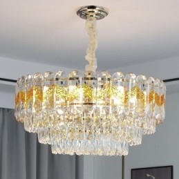 Luminária pendente de luxo em cristal para teto 9 12 16 luzes