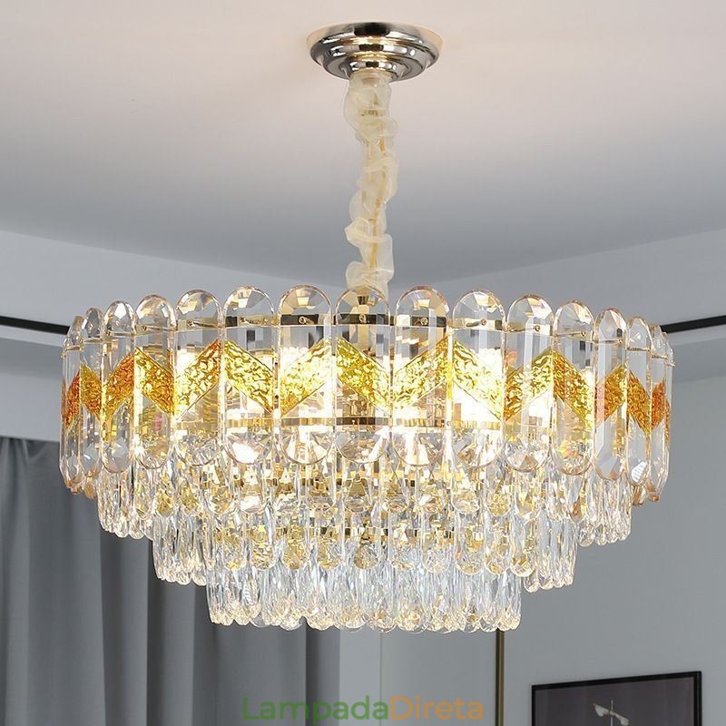 Luminária pendente de luxo em cristal para teto 9 12 16 luzes