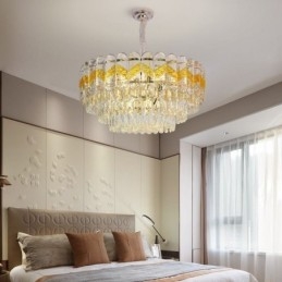 Luminária pendente de luxo em cristal para teto 9 12 16 luzes