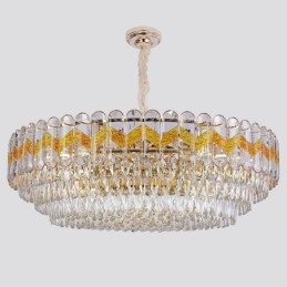 Luminária pendente de luxo em cristal para teto 9 12 16 luzes