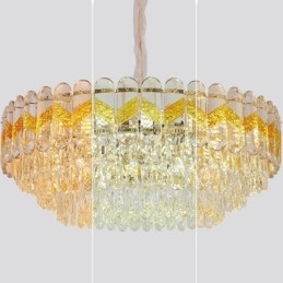 Luminária pendente de luxo em cristal para teto 9 12 16 luzes