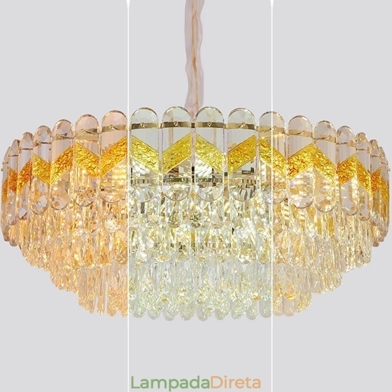Luminária pendente de luxo em cristal para teto 9 12 16 luzes