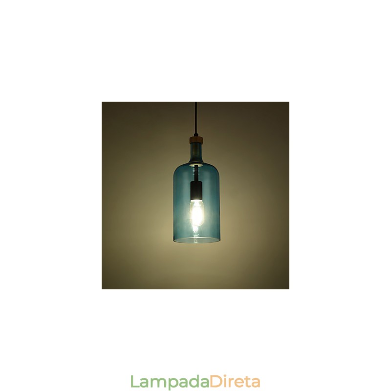 Lustre moderno pendente com cúpula de vidro