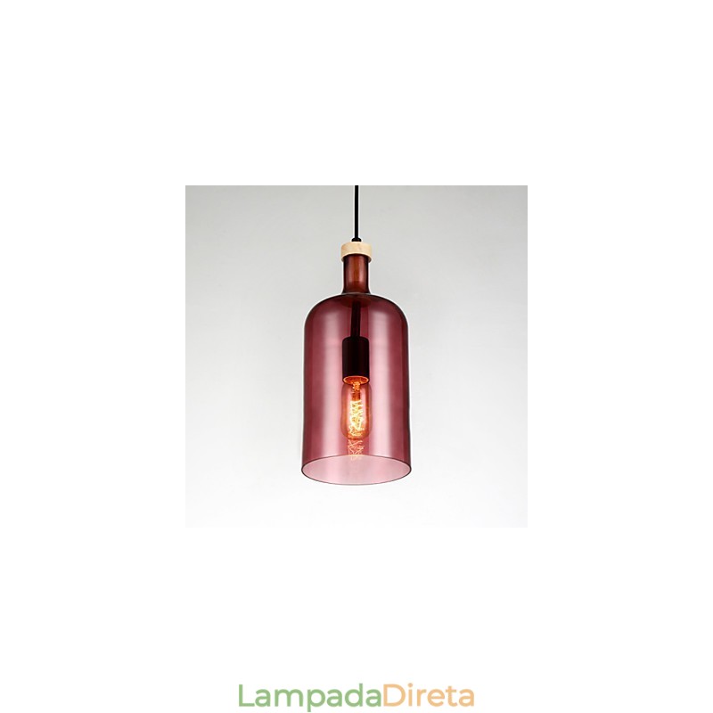 Lustre moderno pendente com cúpula de vidro