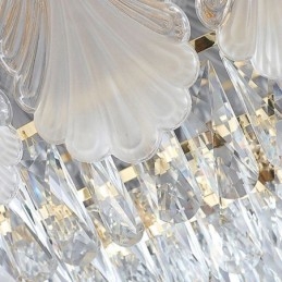 Luminária pendente de cristal com renda redonda para teto