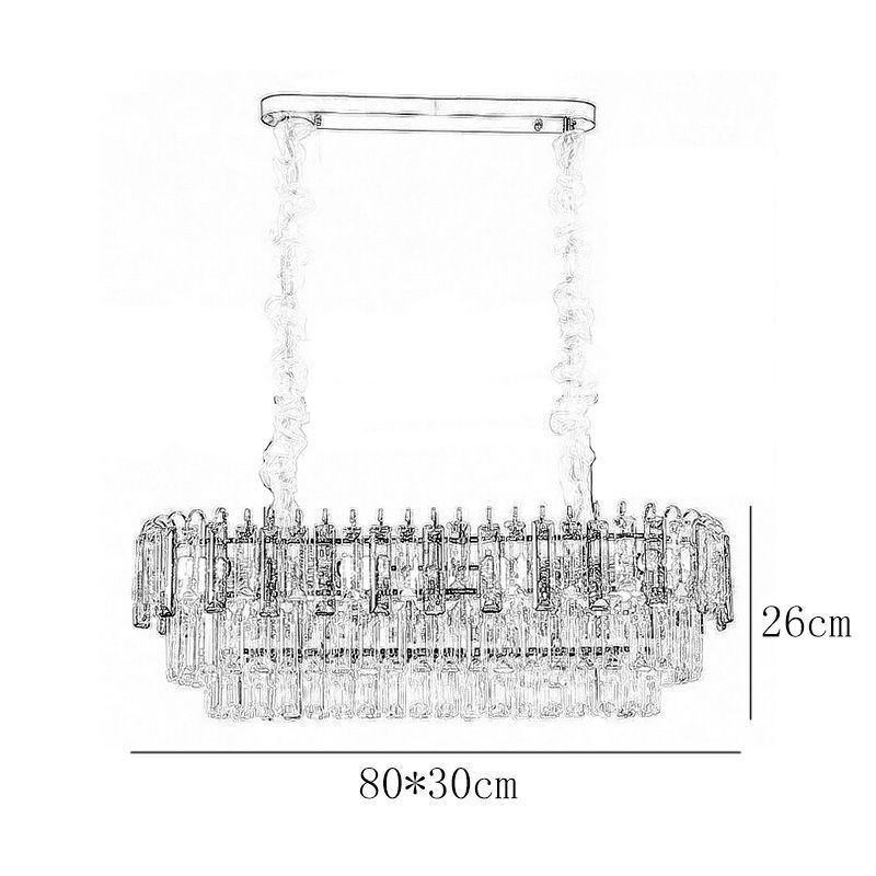 Luminária pendente retangular de cristal para teto