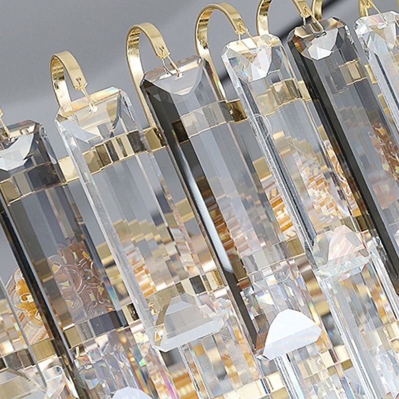 Luminária pendente retangular de cristal para teto