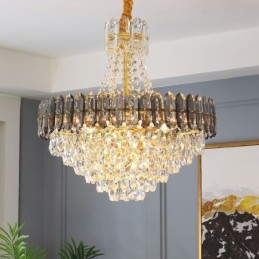Luminária pendente de cristal cônica luminária suspensa