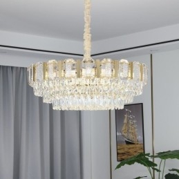 Luminária pendente de cristal redonda para teto