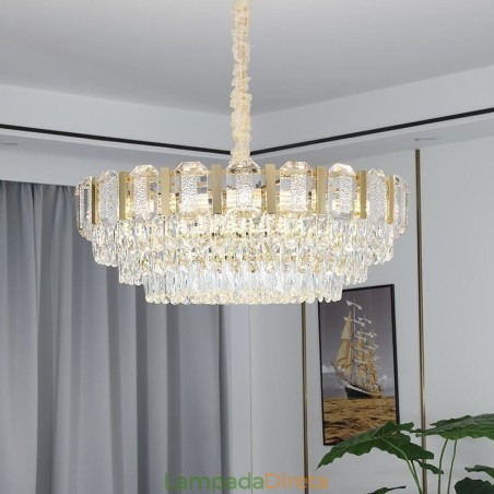 Luminária pendente de cristal redonda para teto Luminária pendente de cristal redonda para teto