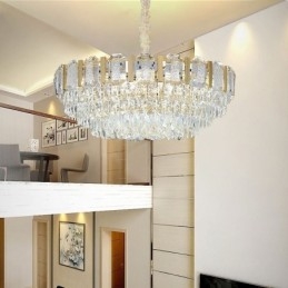 Luminária pendente de cristal redonda para teto