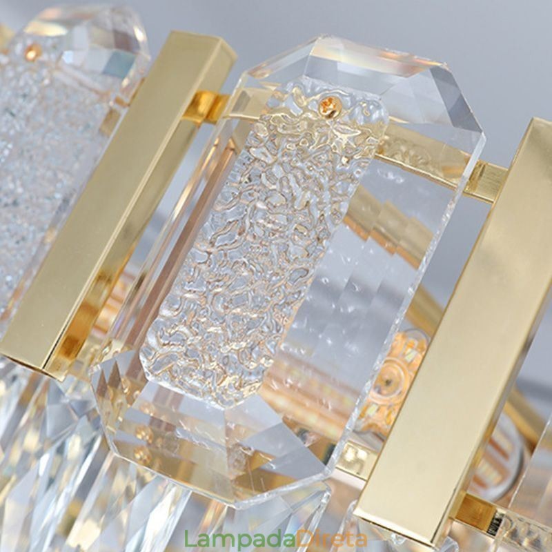 Luminária pendente de cristal redonda para teto