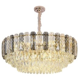 Luminária pendente europeia de cristal redonda para teto