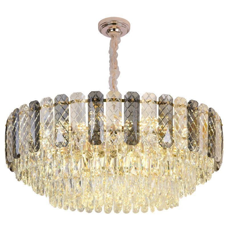 Luminária pendente europeia de cristal redonda para teto