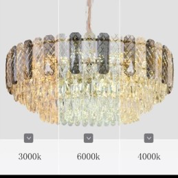 Luminária pendente europeia de cristal redonda para teto