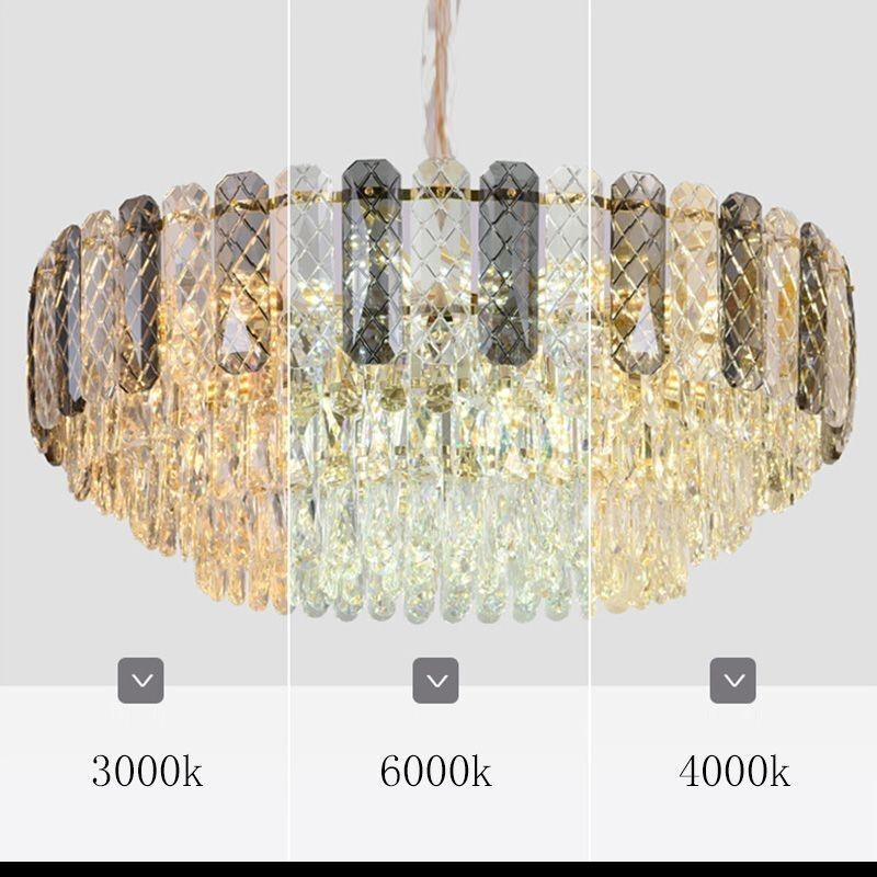 Luminária pendente europeia de cristal redonda para teto