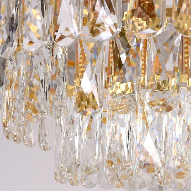 Luminária pendente europeia de cristal redonda para teto