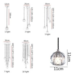 Luminária de teto em forma de bola de futebol de cristal Mordern