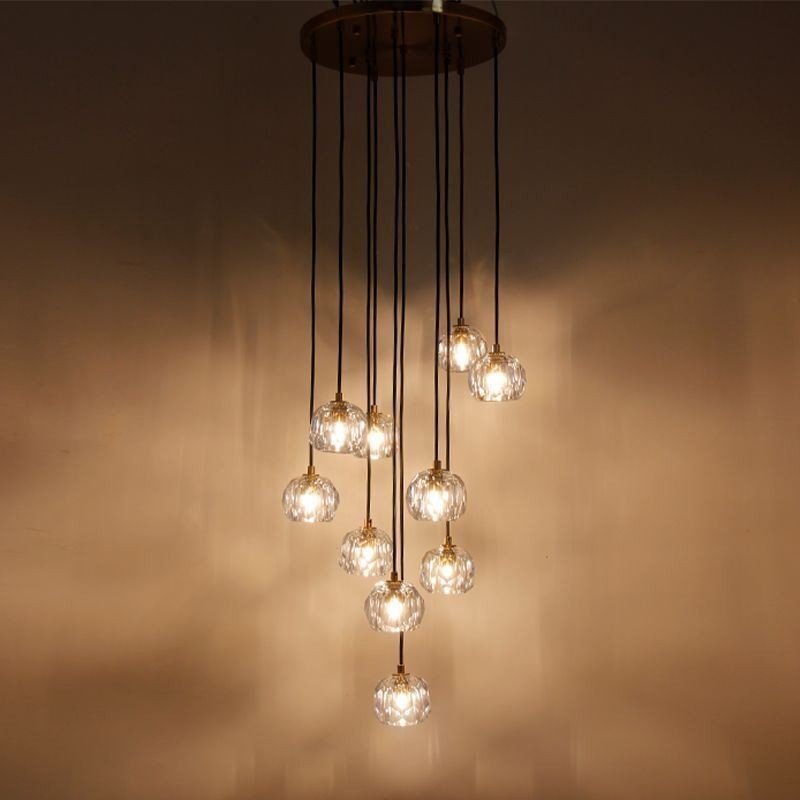 Luminária de teto em forma de bola de futebol de cristal Mordern