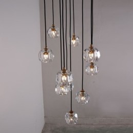 Luminária de teto em forma de bola de futebol de cristal Mordern