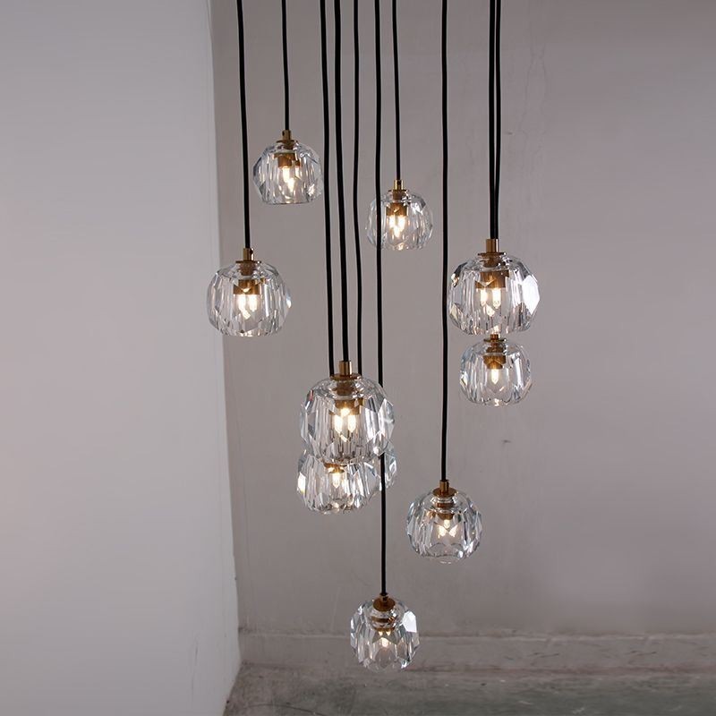 Luminária de teto em forma de bola de futebol de cristal Mordern