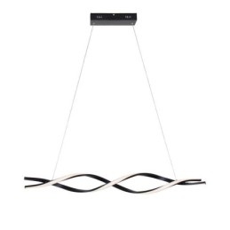 Iluminação pendente moderna, luzes suspensas em formato de onda preta