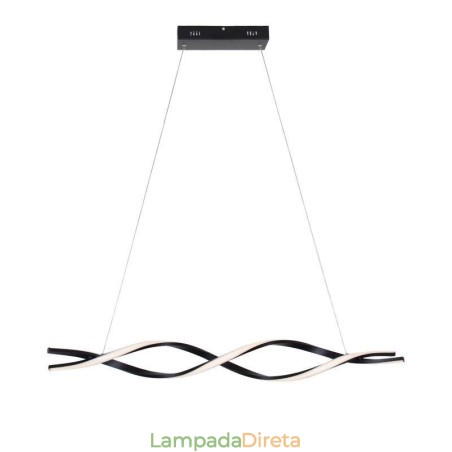 Iluminação pendente moderna, luzes suspensas em formato de onda preta Iluminação pendente moderna, luzes suspensas em formato de onda preta