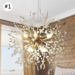 Lustre de fogos de artifício 8 luzes pendente dente de leão