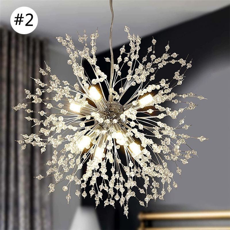 Lustre de fogos de artifício 8 luzes pendente dente de leão