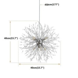 Lustre de fogos de artifício 8 luzes pendente dente de leão