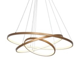 Luminária pendente moderna, lustre, iluminação de teto com 3 anéis