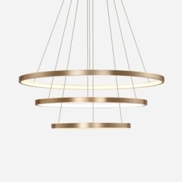 Luminária pendente moderna, lustre, iluminação de teto com 3 anéis