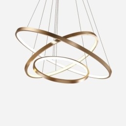 Luminária pendente moderna, lustre, iluminação de teto com 3 anéis